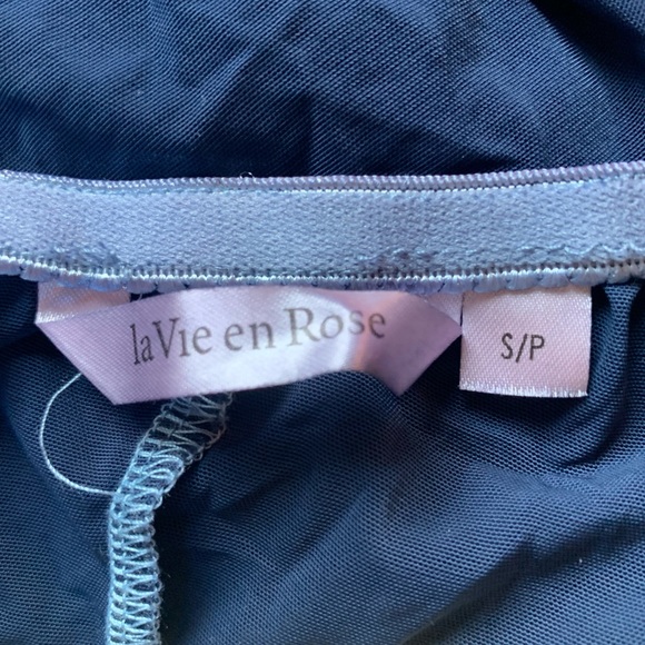 La Vie En Rose Hand Dyed Blue Halter Lingerie - Picture 2 of 3